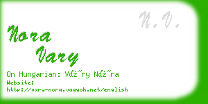 nora vary business card